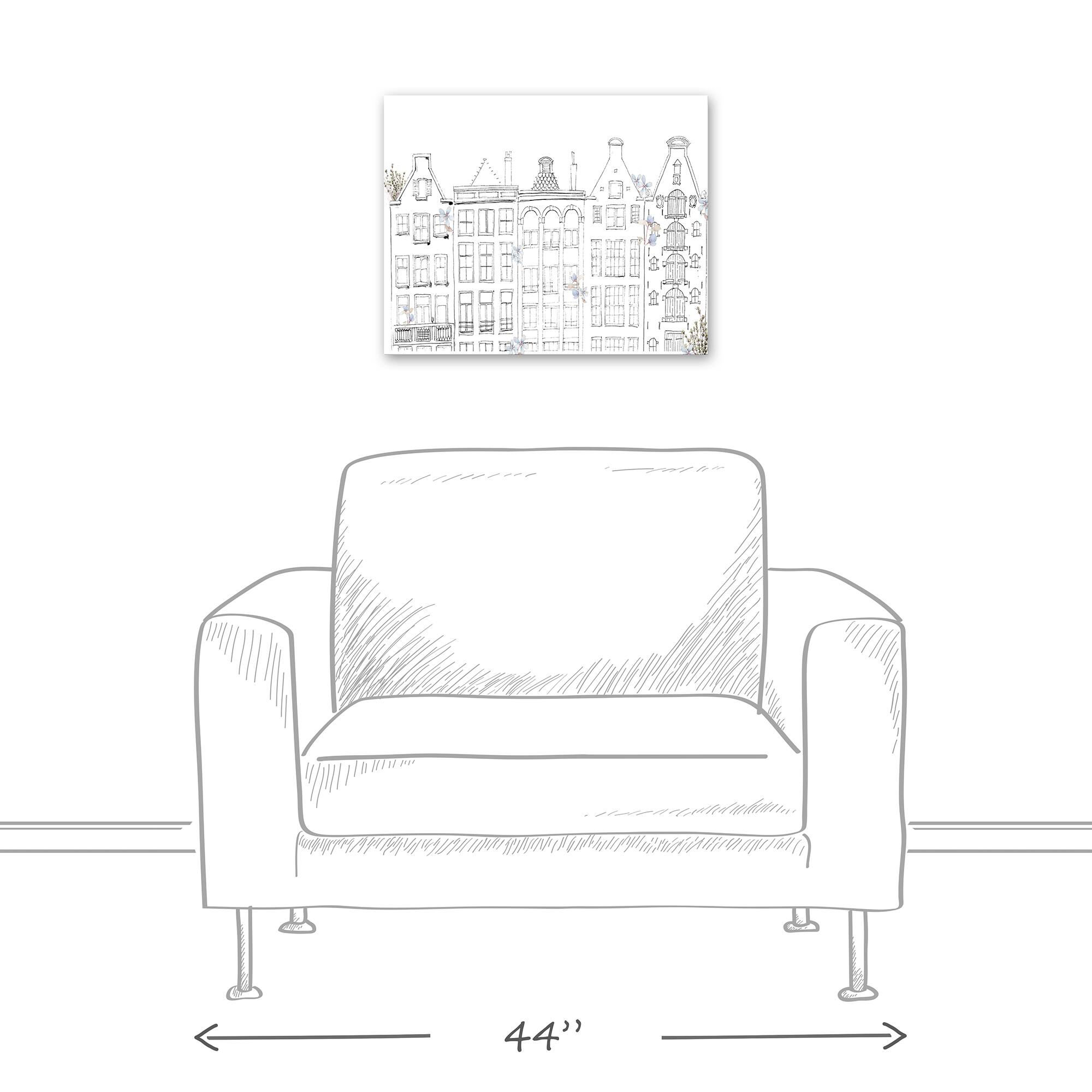 Sketchy Buildings 16" x 20" Canvas Wall Art